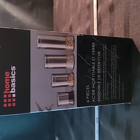 NWT 3 piece glass and stainless steel container set 3 sizes screw tops homebasic - Picture 5 of 13